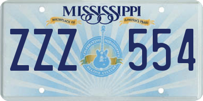 MS license plate ZZZ554