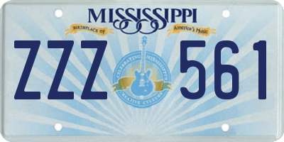 MS license plate ZZZ561