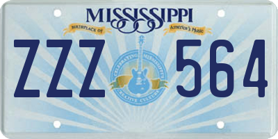 MS license plate ZZZ564