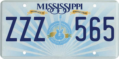 MS license plate ZZZ565