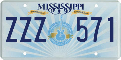 MS license plate ZZZ571