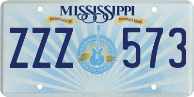 MS license plate ZZZ573