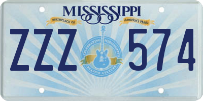 MS license plate ZZZ574