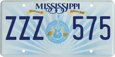 MS license plate ZZZ575