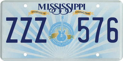 MS license plate ZZZ576