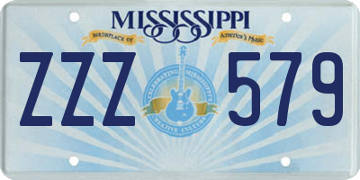 MS license plate ZZZ579