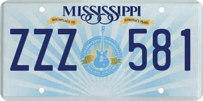 MS license plate ZZZ581