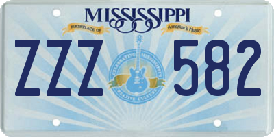 MS license plate ZZZ582