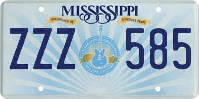 MS license plate ZZZ585