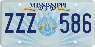 MS license plate ZZZ586