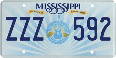 MS license plate ZZZ592