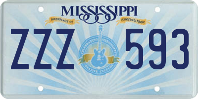 MS license plate ZZZ593