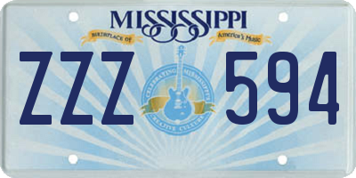 MS license plate ZZZ594