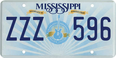 MS license plate ZZZ596