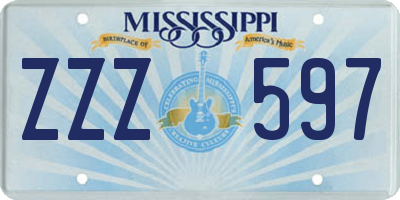 MS license plate ZZZ597