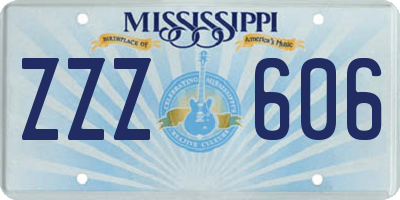 MS license plate ZZZ606