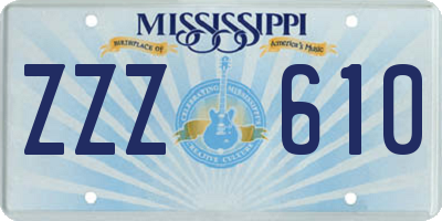 MS license plate ZZZ610