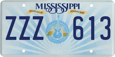 MS license plate ZZZ613