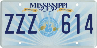 MS license plate ZZZ614