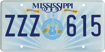 MS license plate ZZZ615