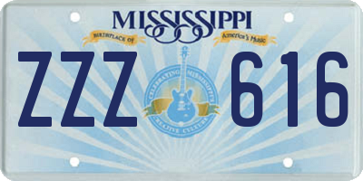 MS license plate ZZZ616