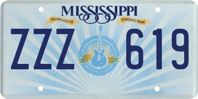 MS license plate ZZZ619