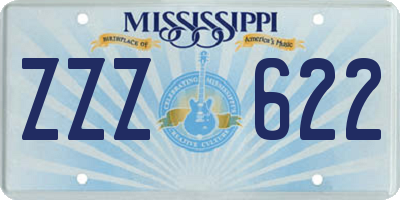 MS license plate ZZZ622