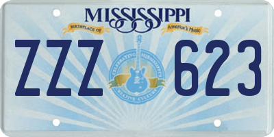 MS license plate ZZZ623