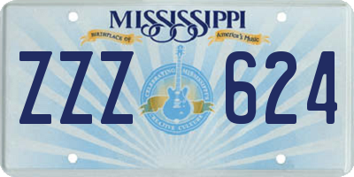 MS license plate ZZZ624