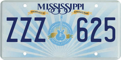 MS license plate ZZZ625