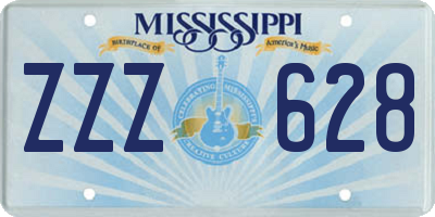 MS license plate ZZZ628