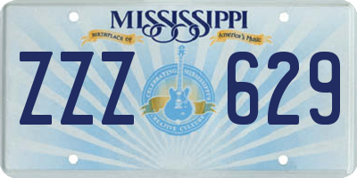 MS license plate ZZZ629