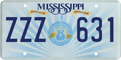 MS license plate ZZZ631