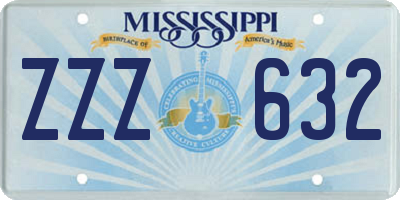 MS license plate ZZZ632