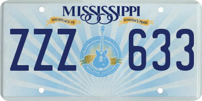 MS license plate ZZZ633