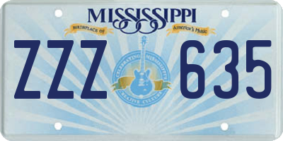 MS license plate ZZZ635