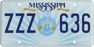 MS license plate ZZZ636