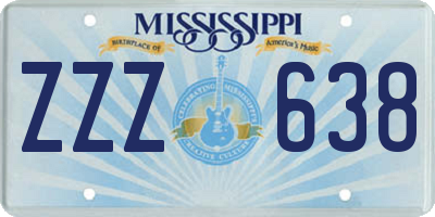 MS license plate ZZZ638