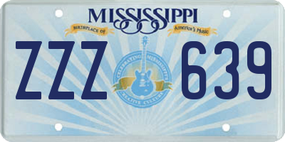 MS license plate ZZZ639