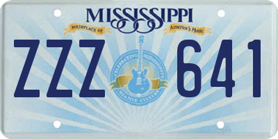 MS license plate ZZZ641