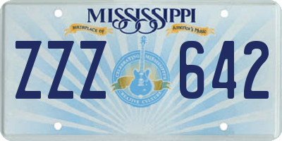 MS license plate ZZZ642