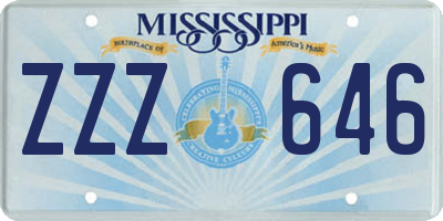 MS license plate ZZZ646