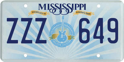 MS license plate ZZZ649