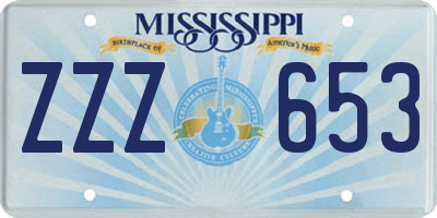 MS license plate ZZZ653