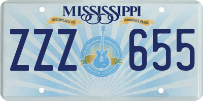 MS license plate ZZZ655