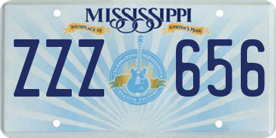 MS license plate ZZZ656