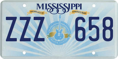 MS license plate ZZZ658