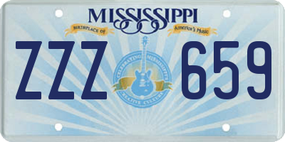 MS license plate ZZZ659