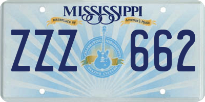 MS license plate ZZZ662