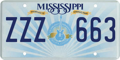 MS license plate ZZZ663